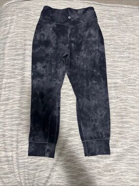 lululemon athletica Black Tie-Dye Capri Leggings